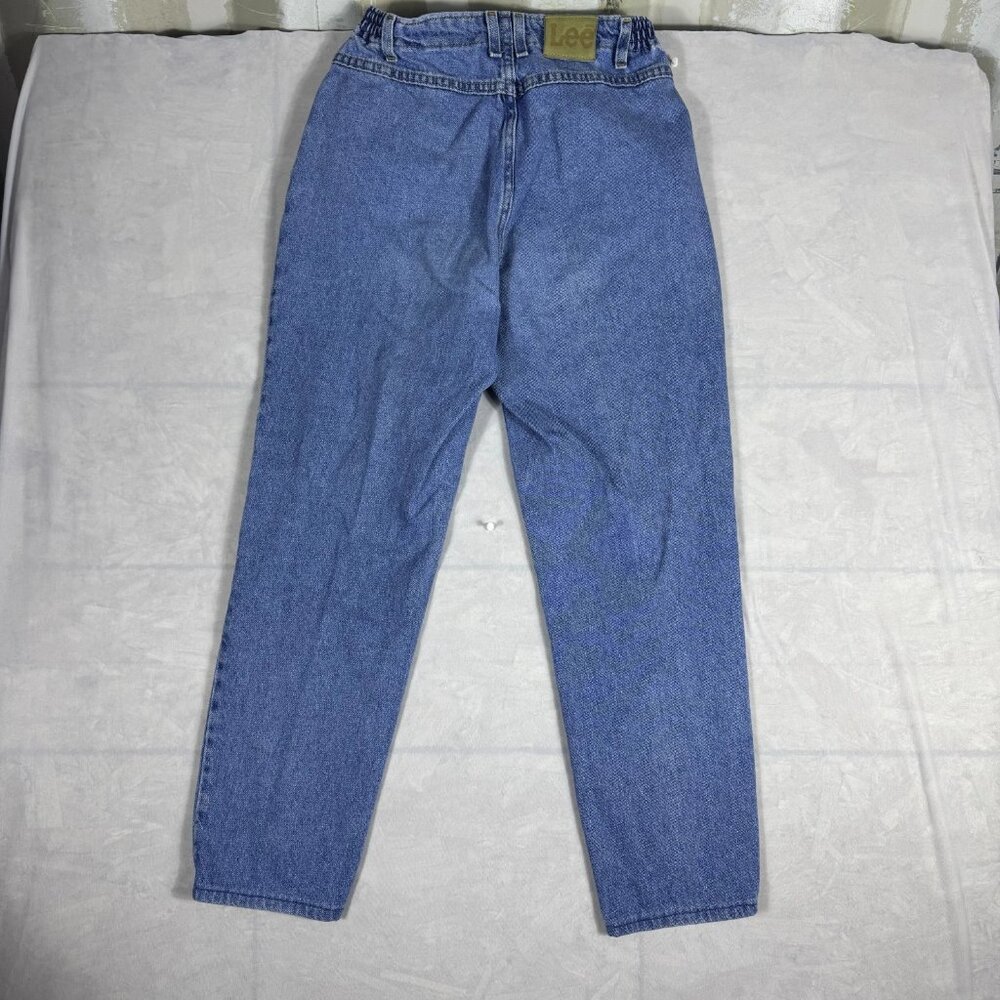 Lee Women's Mom Jeans Blue Denim Elastic Waist High Waisted 5-Pocket 6 Medium‎ - Picture 2 of 16